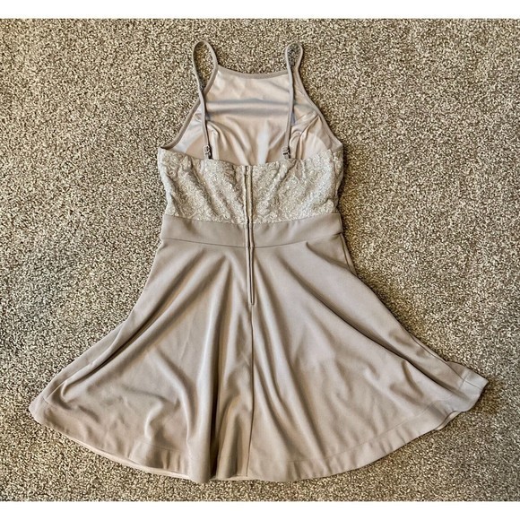 New Speechless Party Social Dress Short Fit Flare Grey Silver Size 9 - Picture 7 of 7